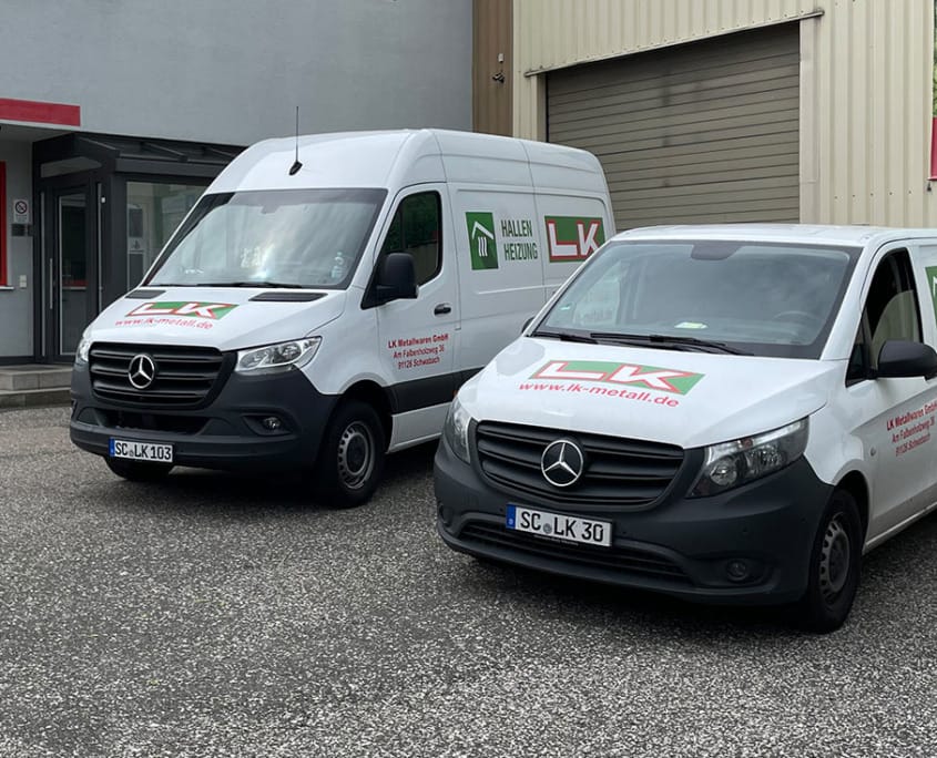 The new service vehicles of the LK Metallwaren service and assembly team