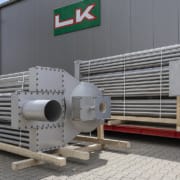 Two replacement combustion chambers from LK Metallwaren for industrial applications.